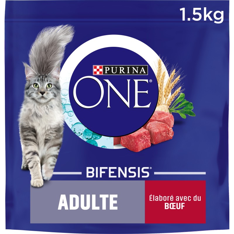 Croquettes au boeuf pour chat adulte 1.5kg
