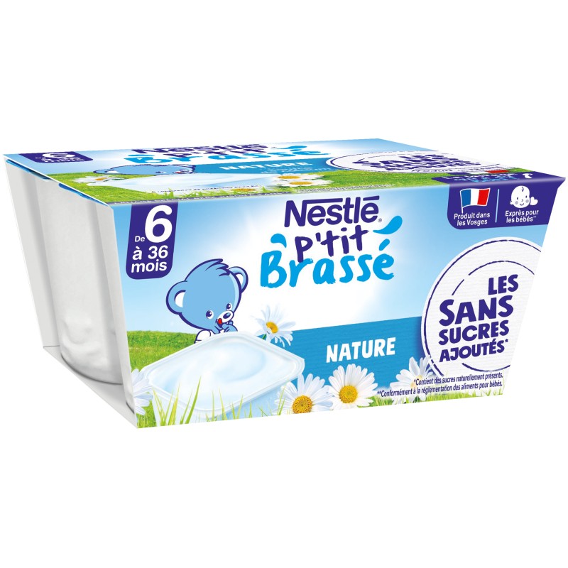 P'tit brassé nature dès 6 mois 4x90g