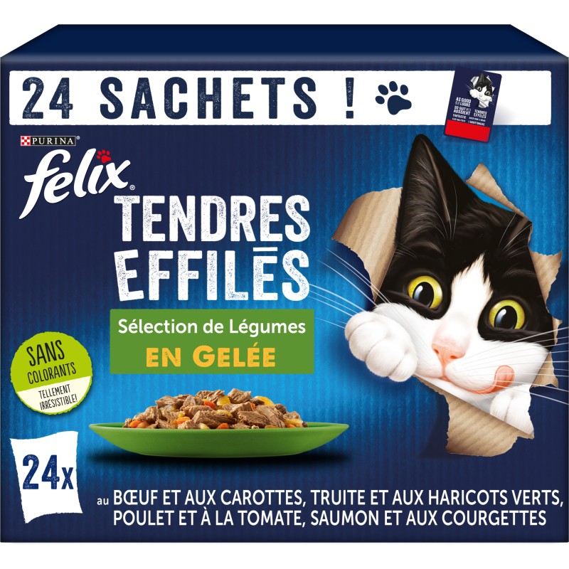 Tendres Effilés en Gelée Chat Adulte 24x85g