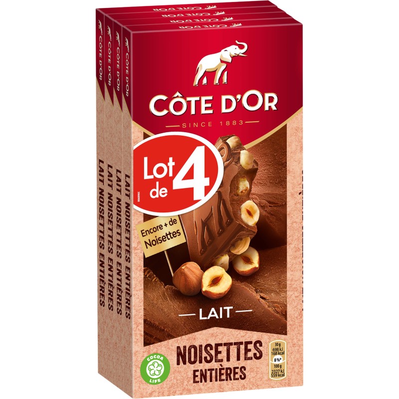 Lait Noisettes Entières 4x180g