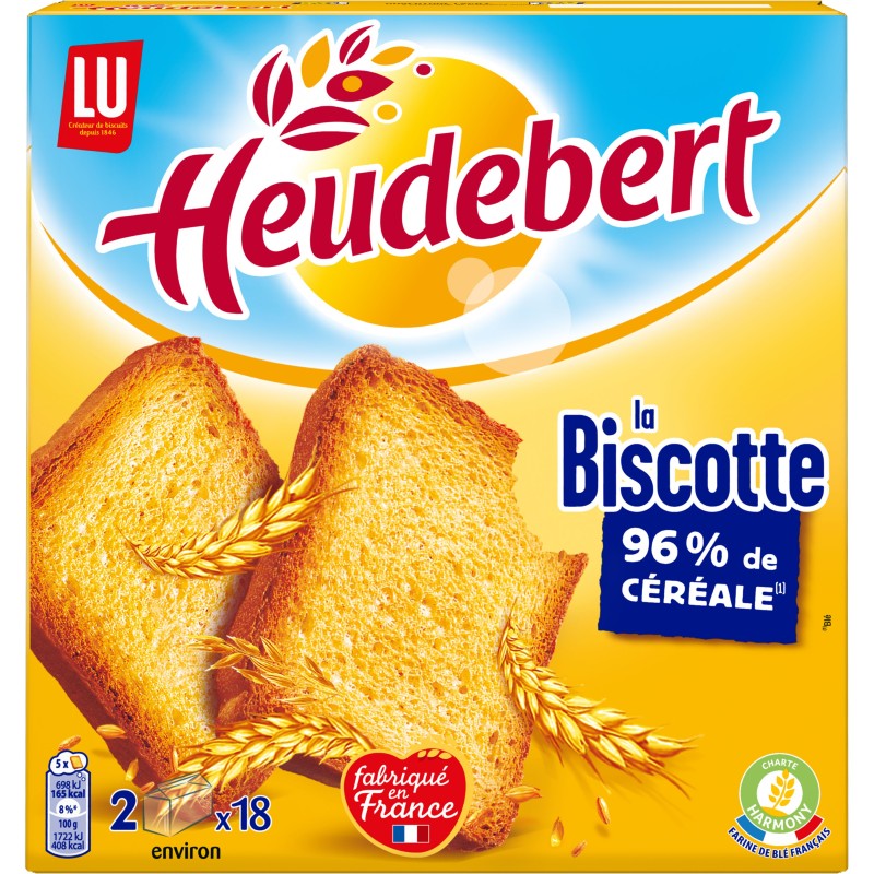 Heudebert Biscottes 96% de Céréales