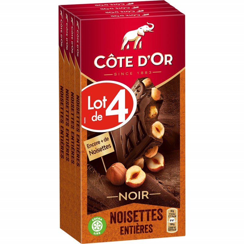 Noir Noisettes Entières 4x180g