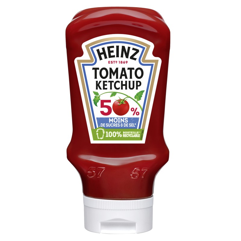 Tomato ketchup réduit en sucre et sel 435g