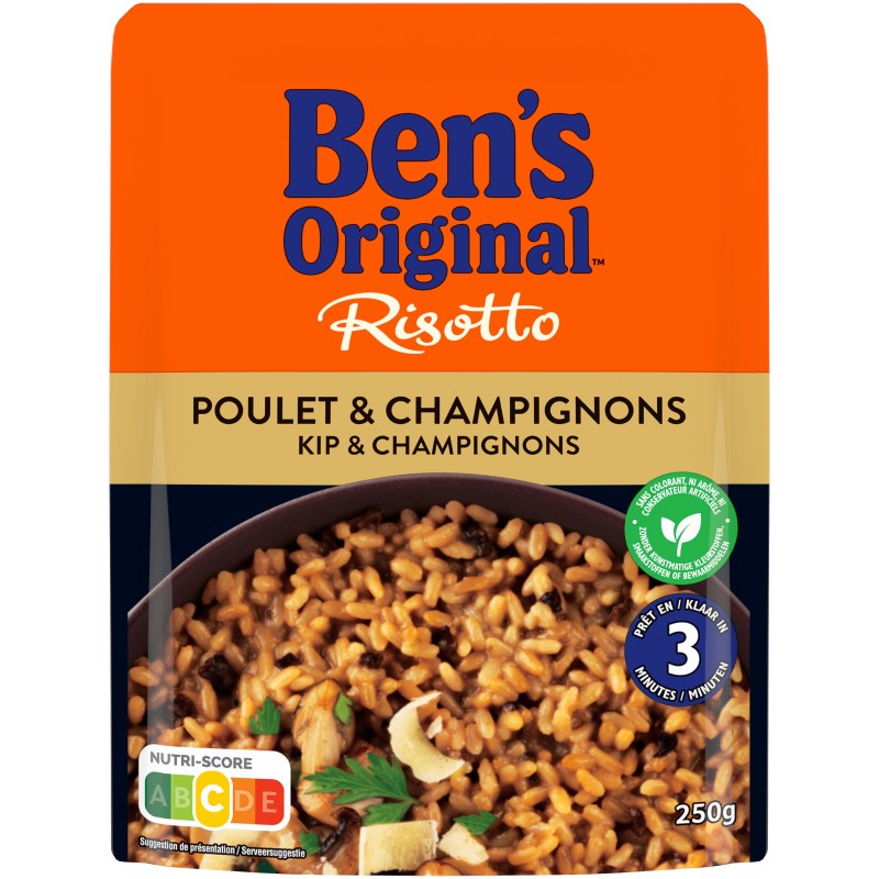 Risotto de poulet et champignons sachet express 250g