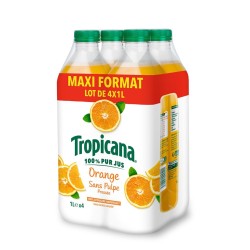Jus d'orange pure premium sans pulpe 4x1l
