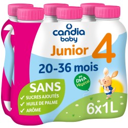 Lait junior 4 dès 24 mois sans sucres ajoutés sans huile de palme 6x1l