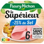 Jambon le supérieur réduit en sel sans nitrite x6 210g