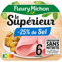 Jambon le supérieur réduit en sel sans nitrite x6 210g