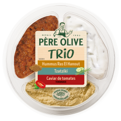 Trio hummus ras el hanout tzatziki caviar de tomates 210g
