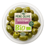 Olives Vertes à l'Ail et origan bio 150g