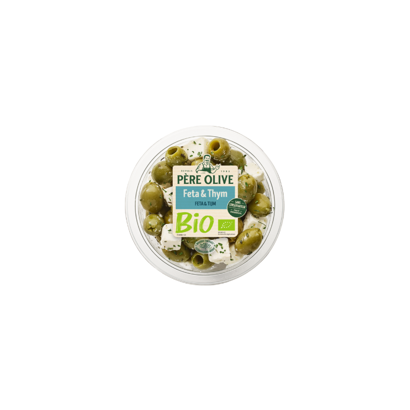 Bio Olives Vertes Feta et Thym 140g