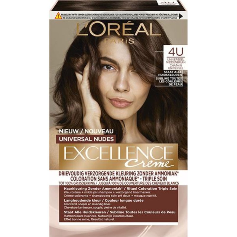 Coloration Crème Excellence universal nudes 4U châtain