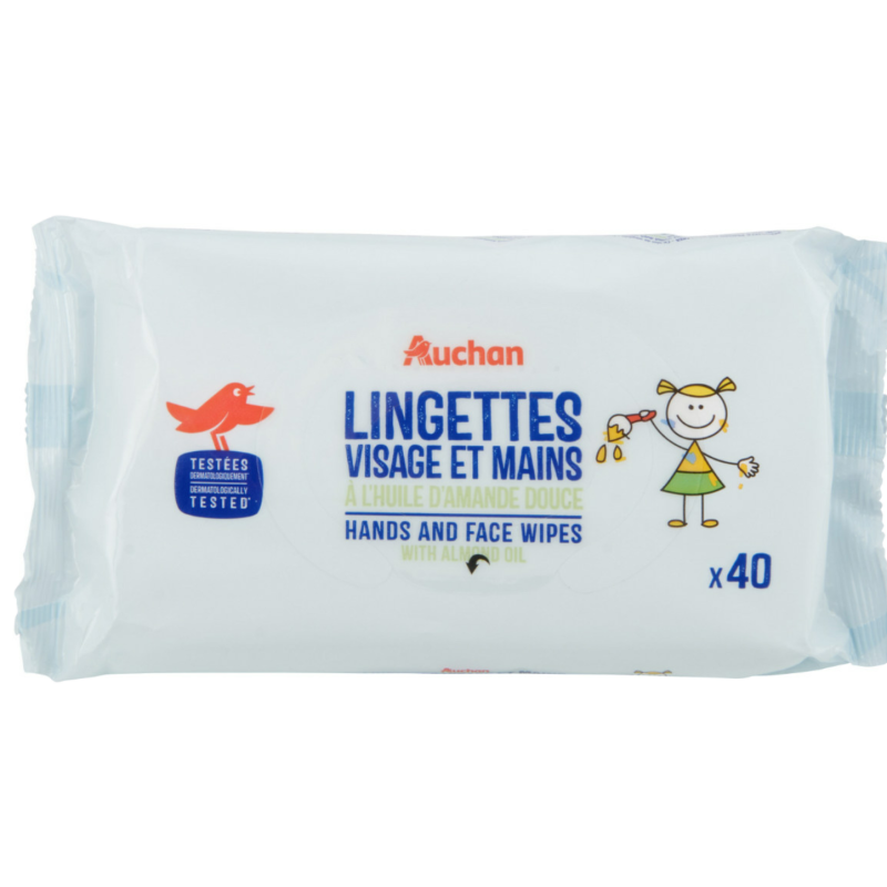 Lingettes visage et mains x40