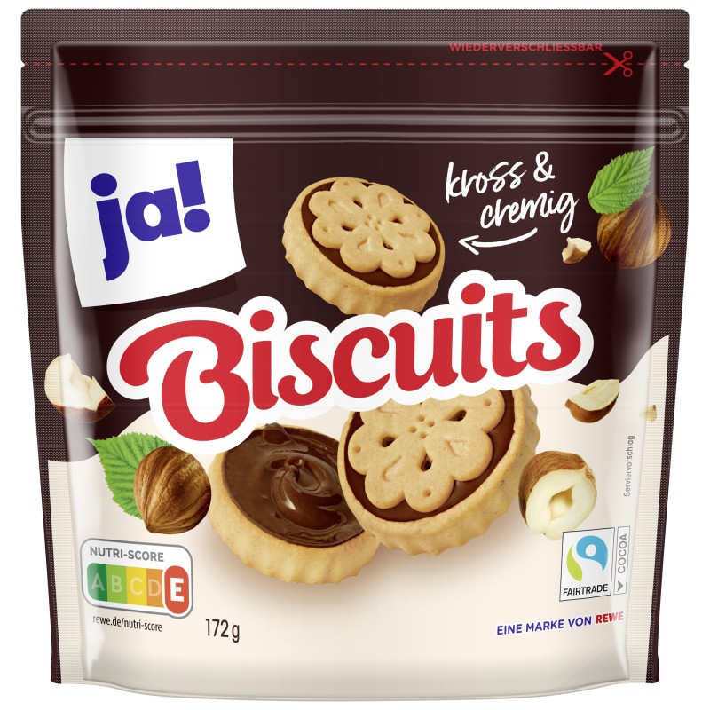 Biscuits fourrés au chocolat 172g