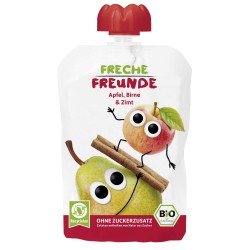 Freche Freunde Bio Gourde Pomme Poire Cannelle 100g