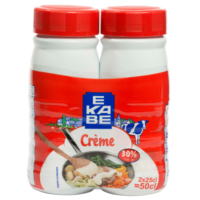 Crème liquide entière UHT 30%MG 2x25cl