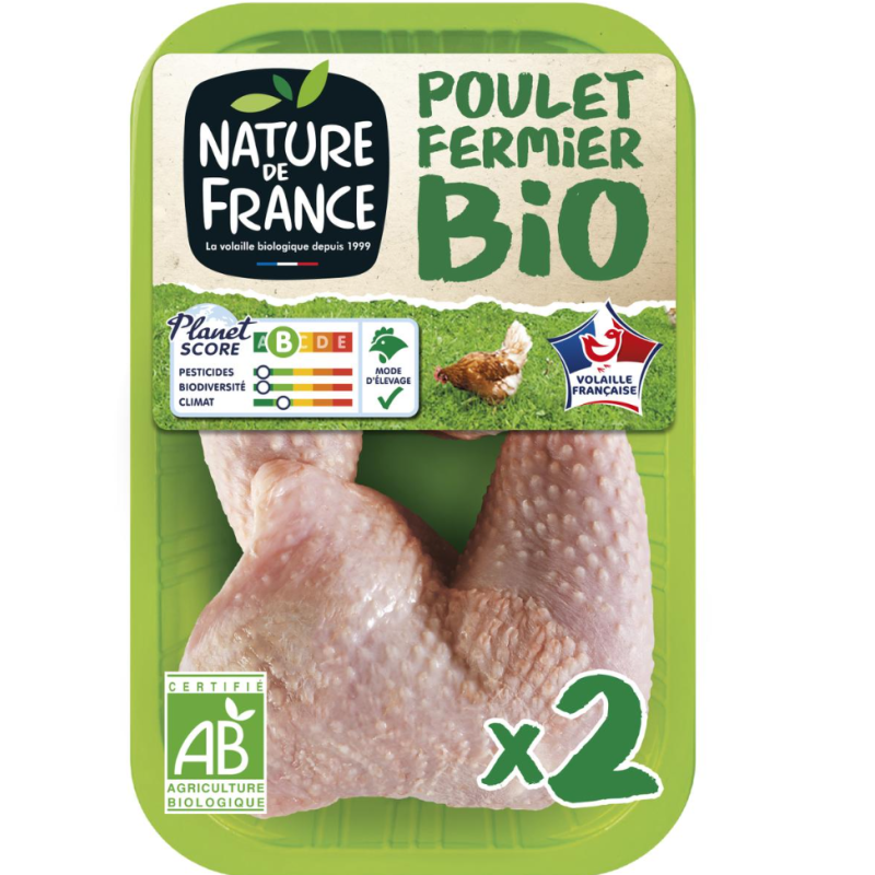 Bio Cuisses de Poulet Blanc x2 550g