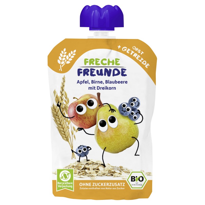 Freche Freunde Bio Gourde Pomme Poire Myrtille 100g