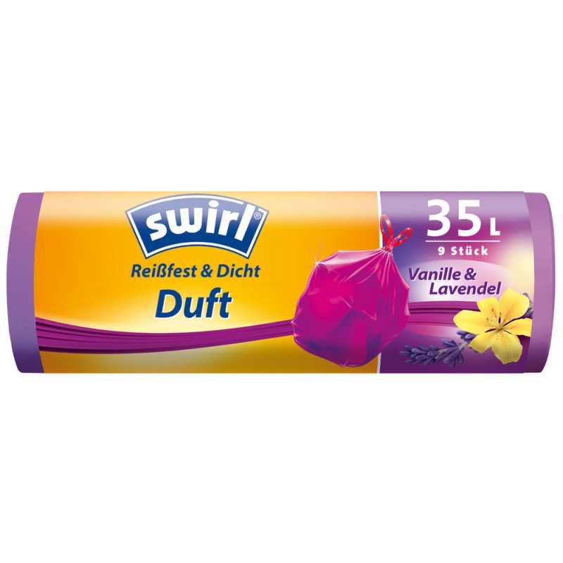 Sacs Poubelle Vanille-Lavande avec liens coulissants35l x9