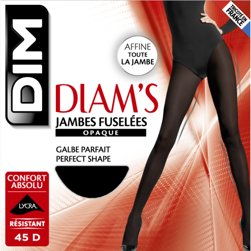 Collant Jambes Fuselées Opaque Satiné Noir T4