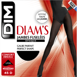 Collant Jambes Fuselées Opaque Satiné Noir T4