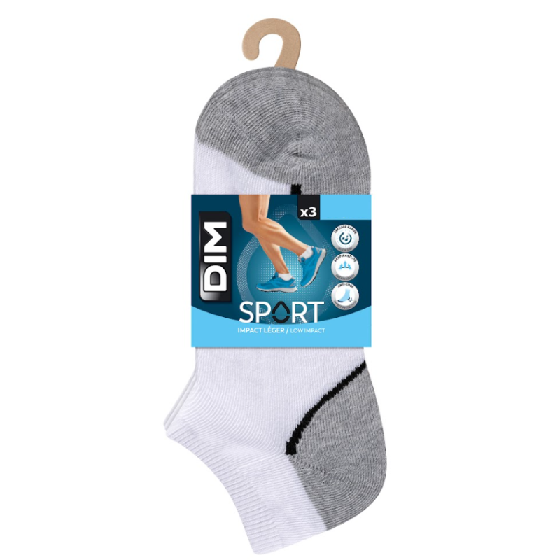 Socquette Courte Impact Leger Blanc T43/46 x3