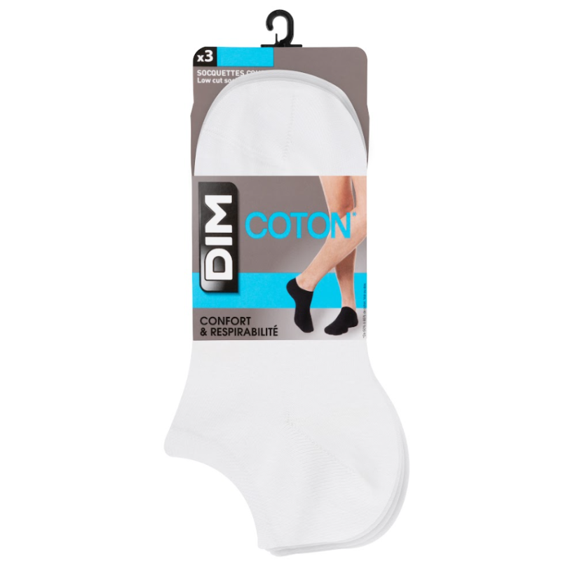 Socquette Courte Coton Blanc T43/46 x3