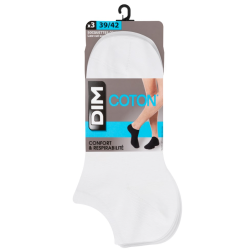Socquette Courte Coton Blanc T39/42 x3