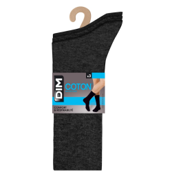 Mi-Chaussette Coton Anthracite Chiné T39/42 x3