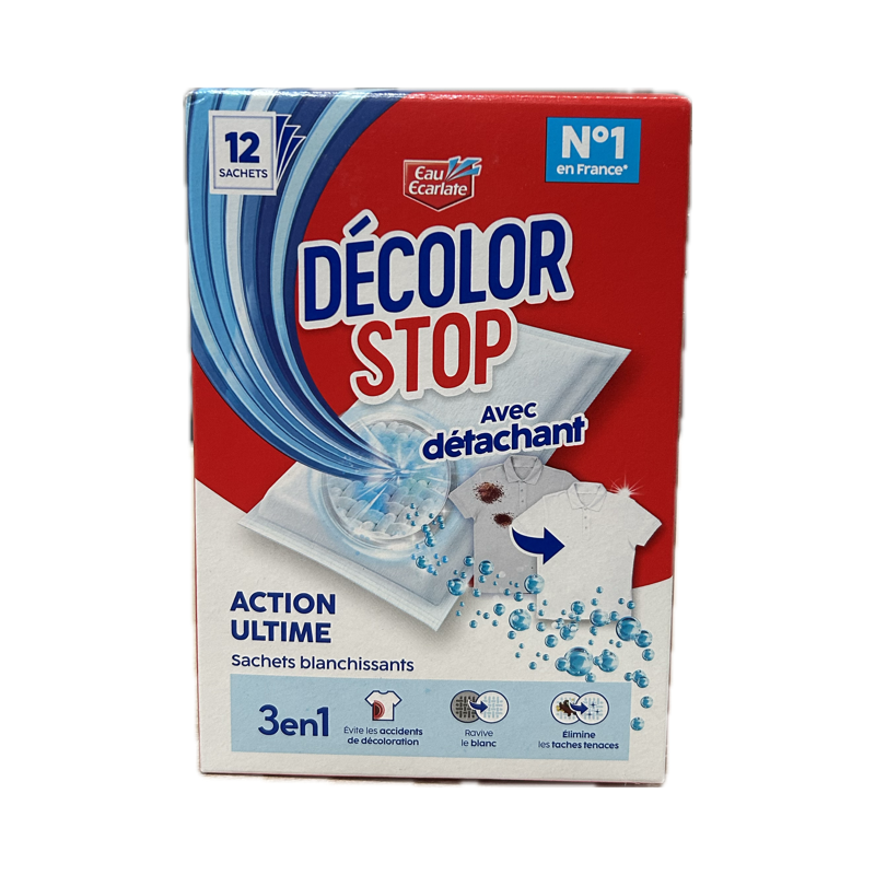 Sachets blanchissants avec détachant action ultime 3en1 x12