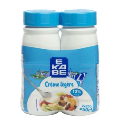Crème liquide UHT légère 12%MG 2x25cl