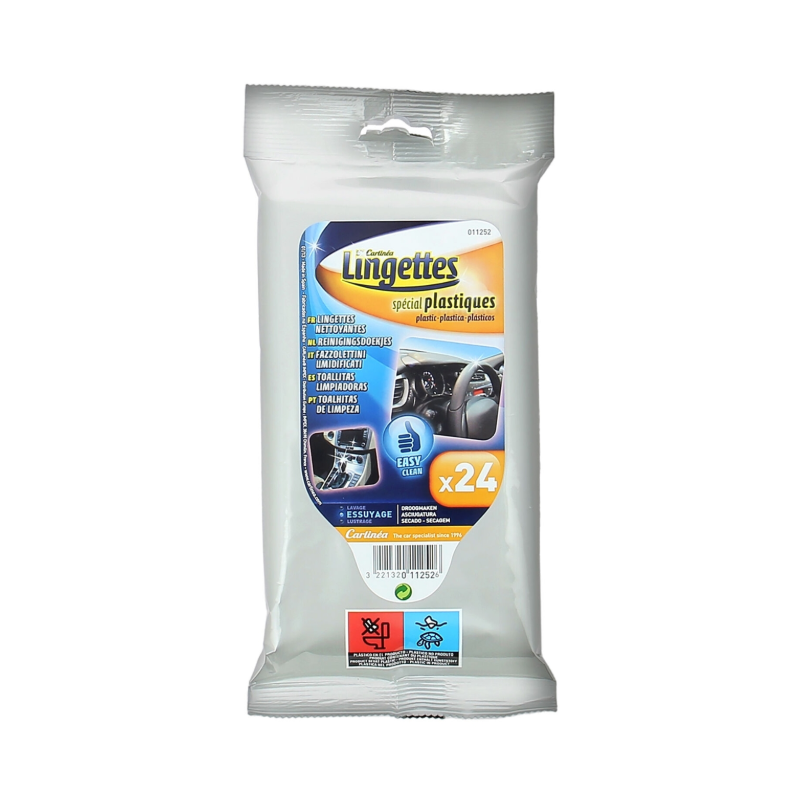 Lingettes nettoyantes pour plastique voiture x24