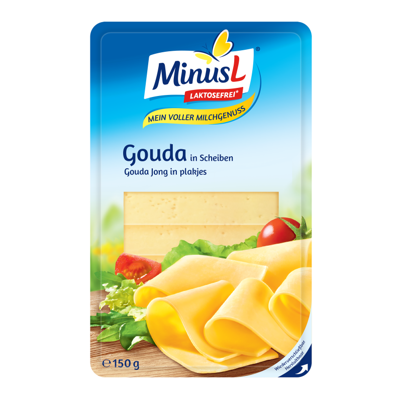 Gouda 48%MG sans lactose en tranche 150g