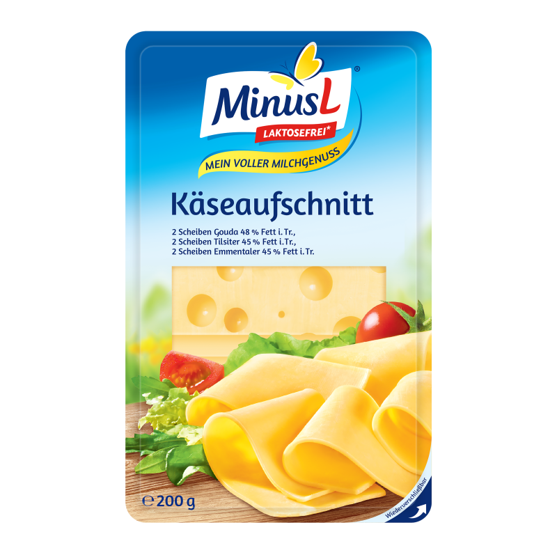 Fromages mix gouda tilsiter emmental 6 tranches sans lactose 200g
