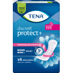 Serviettes incontinence discreet protect+ maxi x6