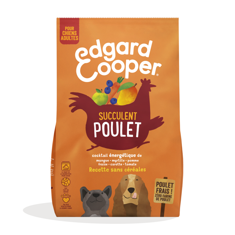 Croquettes au poulet fruits et légumes pour chiens adultes 1kg