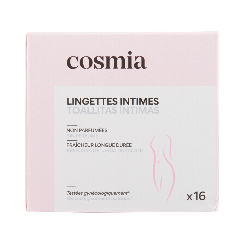 Lingettes intimes non parfumées x16