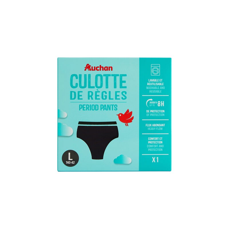 Culotte de règles flux abondant taille L 40-42 noir x1