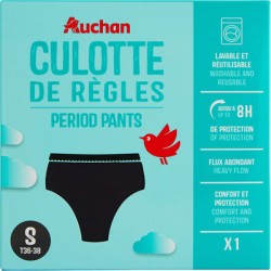 Culotte de règles flux abondant taille S 36-38 noir x1