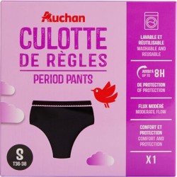 Culotte de règles flux modéré taille S 36-38 noir x1