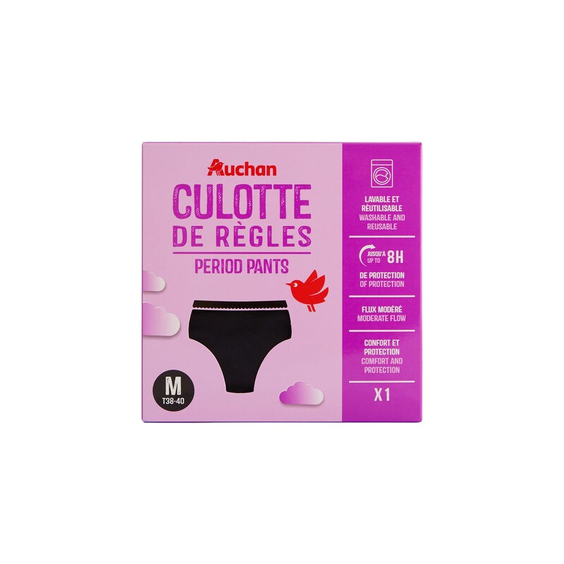 Culotte de règles flux modéré taille M 38/40 noir x1