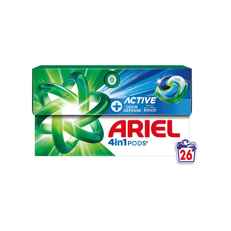 Pods de lessive 4en1 active contre les odeurs x26