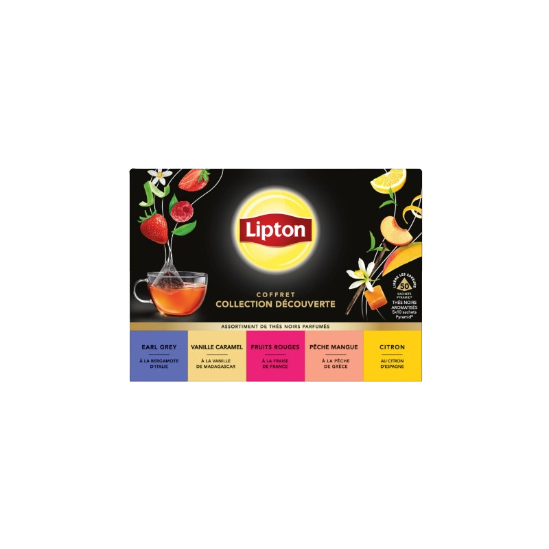 Coffret thés noirs parfumés sachet pyramide x50