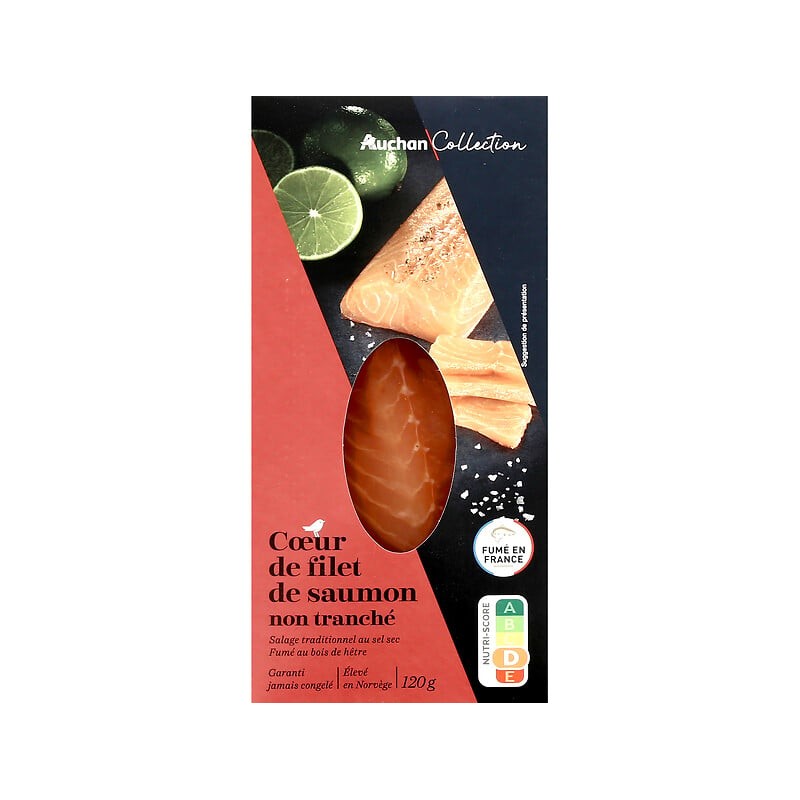 Coeur de filet de saumon fumé 120g