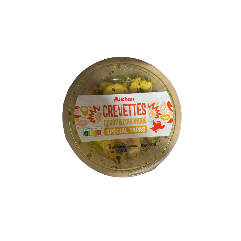 Crevettes sauce curry coriandre 100g