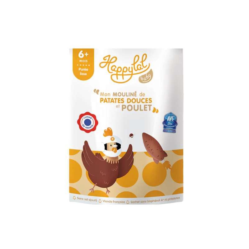 Purée lisse Ma mouliné patates douces et poulet Halal dès 6 mois 150g
