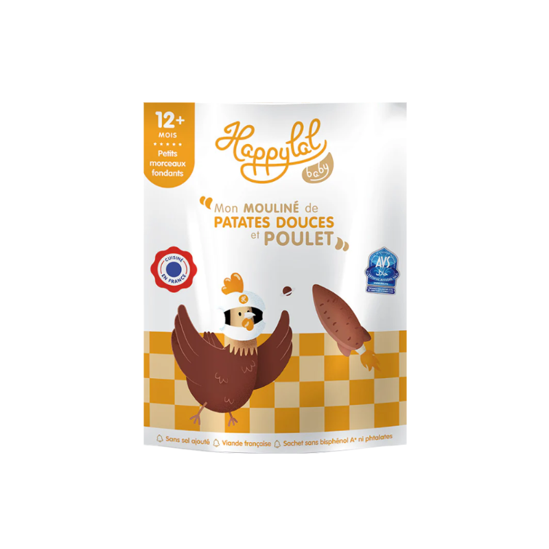 Petit morceaux fondants Mon mouliné patates douces poulet Halal dès 12 mois 220g