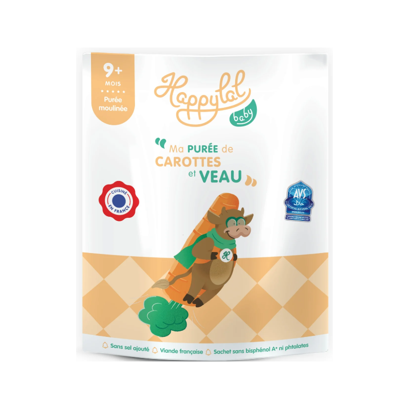 Purée moulinée Ma purée carottes et veau Halal dès 9 mois 190g