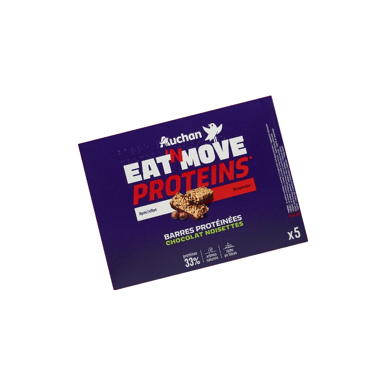 Barres protéinées chocolat noisettes x5 160g