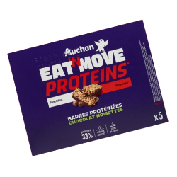 Barres protéinées chocolat noisettes x5 160g